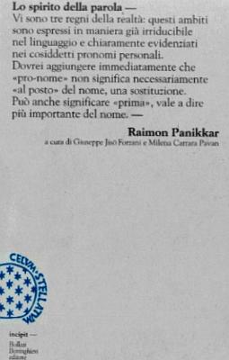 Raimon Panikkar_Lo spirito della parola